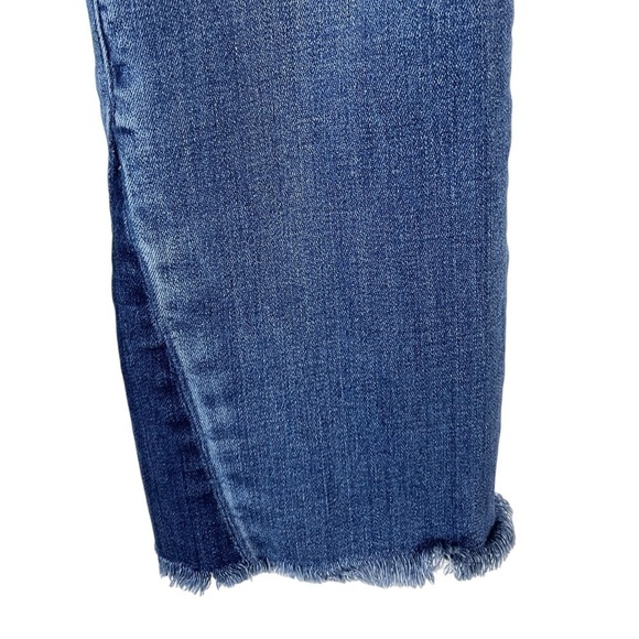 Abercrombie & Fitch Simone High Rise Ankle Flare Frayed Hem Blue Jeans 28 - Picture 7 of 16